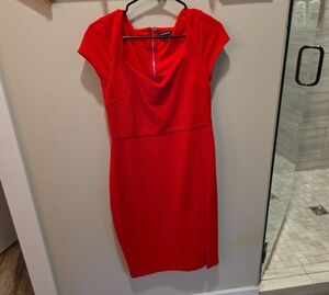 Express Vibrant Red Midi Dress